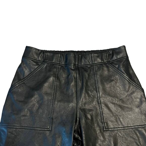 Spanx Black Faux Leather Joggers Pull-On Pants Size XL - Picture 3 of 9